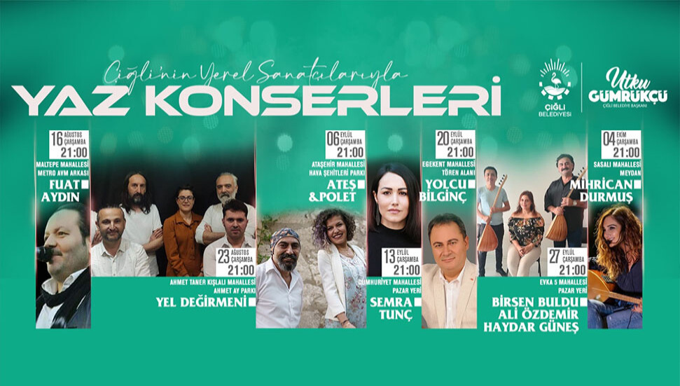 Çiğli yaz konserlerinde sahne yerel sanatçıların